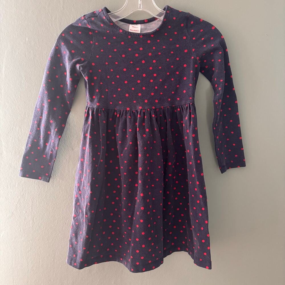 Hanna Andersson Polka Dot Long Sleeve Dress Size 8